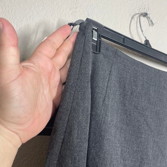 Piazza Sempione 38/XS Wool Blend A-Line Midi Skirt Gray Flared Side Zip Italy - Picture 9 of 9